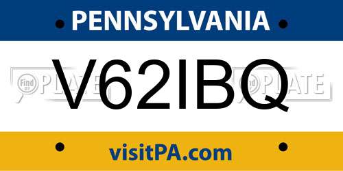 V62IBQ Pennsylvania License Plate
