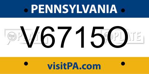 V6715O Pennsylvania License Plate