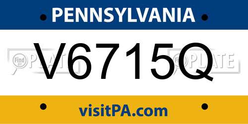 V6715Q Pennsylvania License Plate