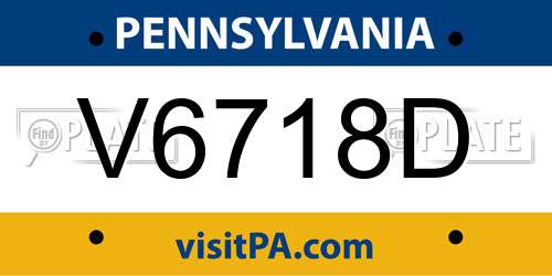 V6718D Pennsylvania License Plate