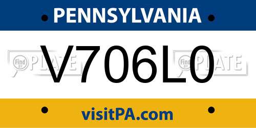 V706L0 Pennsylvania License Plate