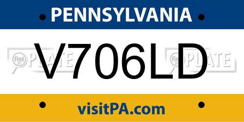 V706LD Pennsylvania License Plate