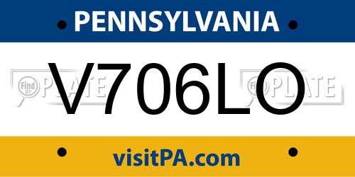 V706LO Pennsylvania License Plate