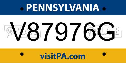 V87976G Pennsylvania License Plate