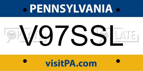 V97SSL Pennsylvania License Plate