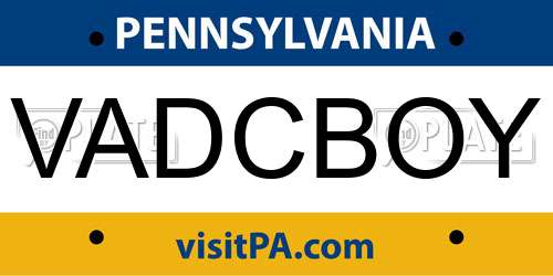 VADCBOY Pennsylvania License Plate