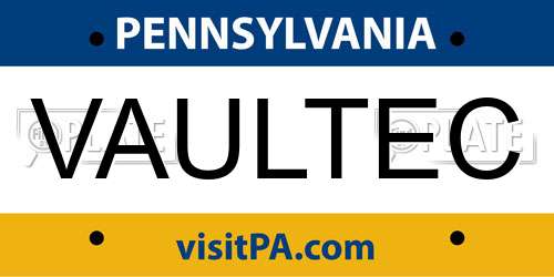 VAULTEC Pennsylvania License Plate