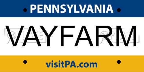 VAYFARM Pennsylvania License Plate