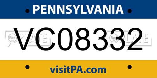 VC08332 Pennsylvania License Plate
