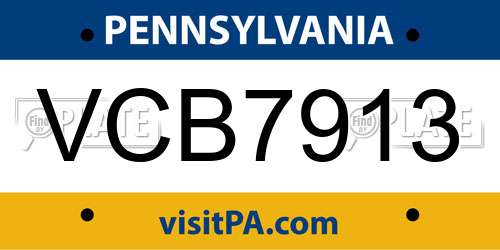 VCB7913 Pennsylvania License Plate