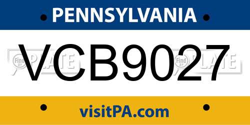 VCB9027 Pennsylvania License Plate