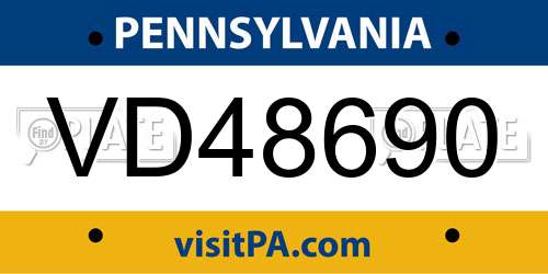 VD48690 Pennsylvania License Plate