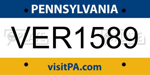 VER1589 Pennsylvania License Plate