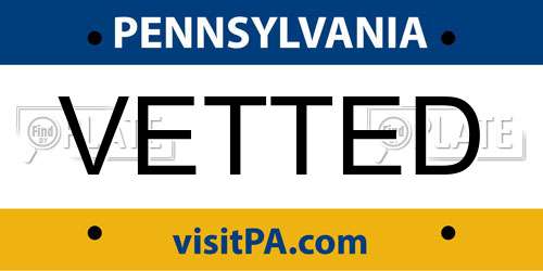 VETTED Pennsylvania License Plate