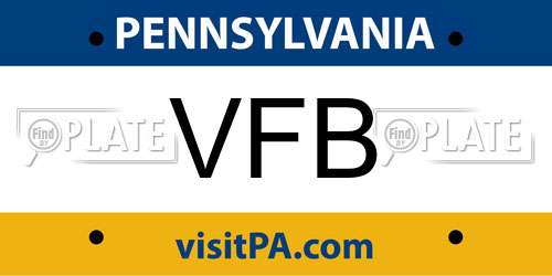 VFB Pennsylvania License Plate