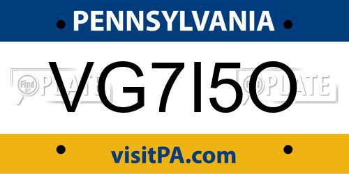 VG7I5O Pennsylvania License Plate