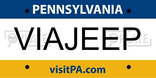 VIAJEEP Pennsylvania License Plate