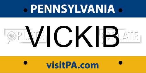 VICKIB Pennsylvania License Plate