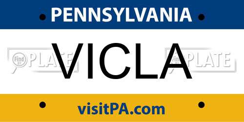 VICLA Pennsylvania License Plate