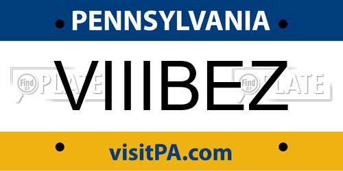 VIIIBEZ Pennsylvania License Plate