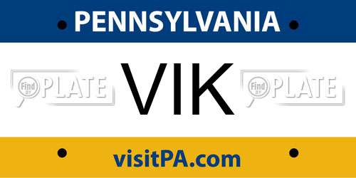 VIK Pennsylvania License Plate