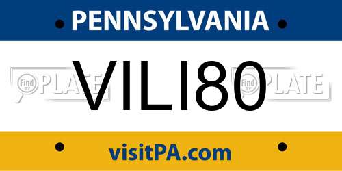VILI80 Pennsylvania License Plate