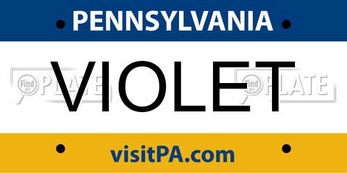 VIOLET Pennsylvania License Plate