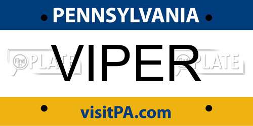VIPER Pennsylvania License Plate