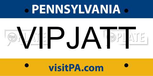 VIPJATT Pennsylvania License Plate