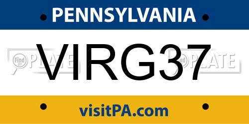 VIRG37 Pennsylvania License Plate