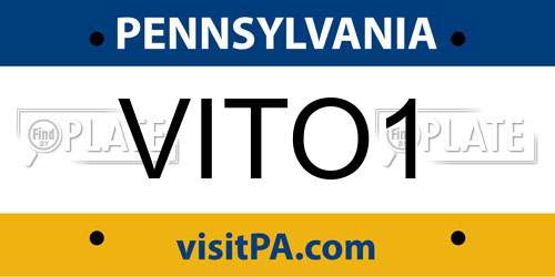 VITO1 Pennsylvania License Plate