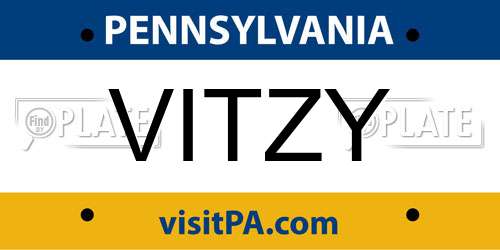 VITZY Pennsylvania License Plate