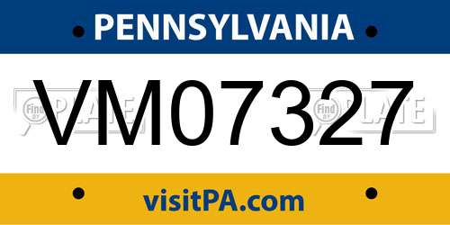 VM07327 Pennsylvania License Plate