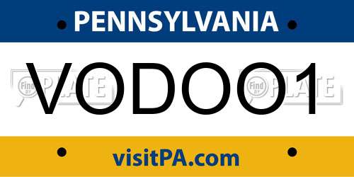 VODOO1 Pennsylvania License Plate