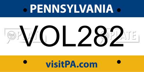VOL282 Pennsylvania License Plate