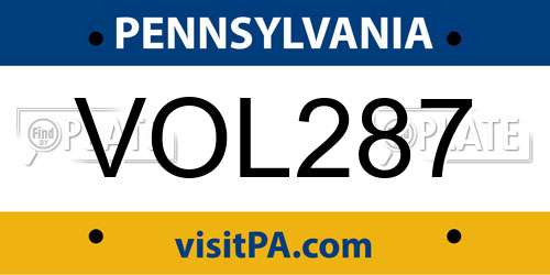 VOL287 Pennsylvania License Plate