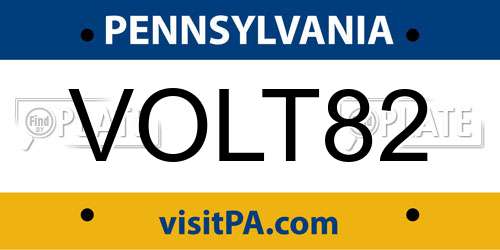 VOLT82 Pennsylvania License Plate