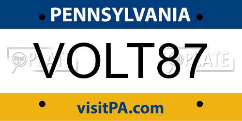 VOLT87 Pennsylvania License Plate