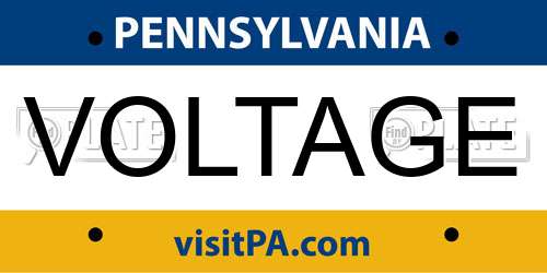 VOLTAGE Pennsylvania License Plate