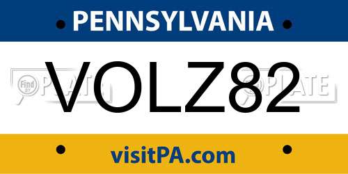 VOLZ82 Pennsylvania License Plate