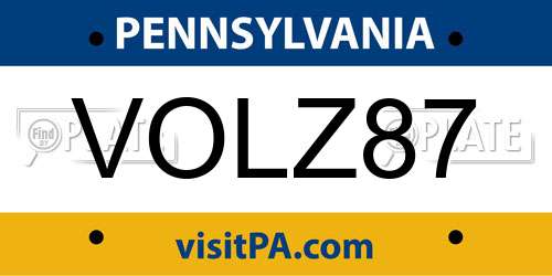 VOLZ87 Pennsylvania License Plate