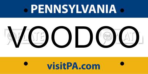 VOODOO Pennsylvania License Plate