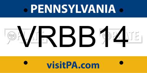 VRBB14 Pennsylvania License Plate