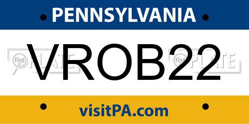 VROB22 Pennsylvania License Plate