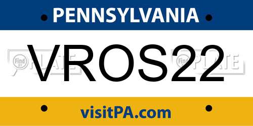 VROS22 Pennsylvania License Plate