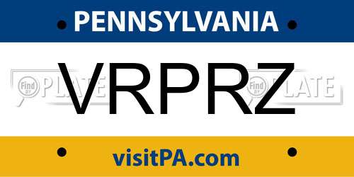 VRPRZ Pennsylvania License Plate