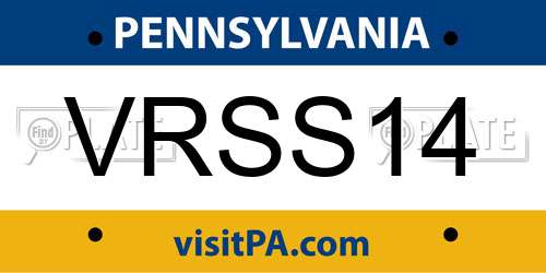 VRSS14 Pennsylvania License Plate