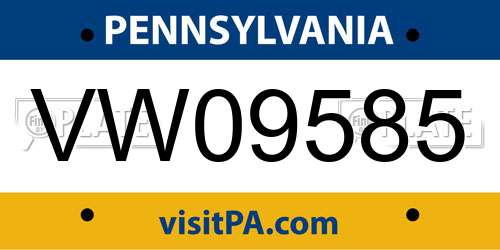 VW09585 Pennsylvania License Plate
