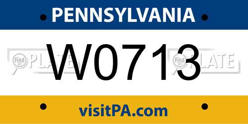 W0713 Pennsylvania License Plate