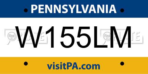 W155LM Pennsylvania License Plate